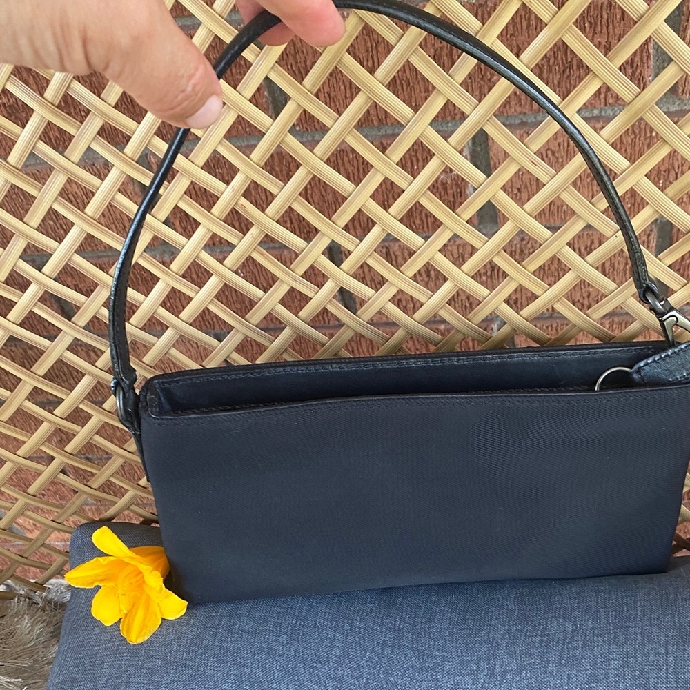 Rare Vintage Mini Coach Baguette Shoulder Bag in Black Nylon / Leather -7407 - Picture 3 of 12